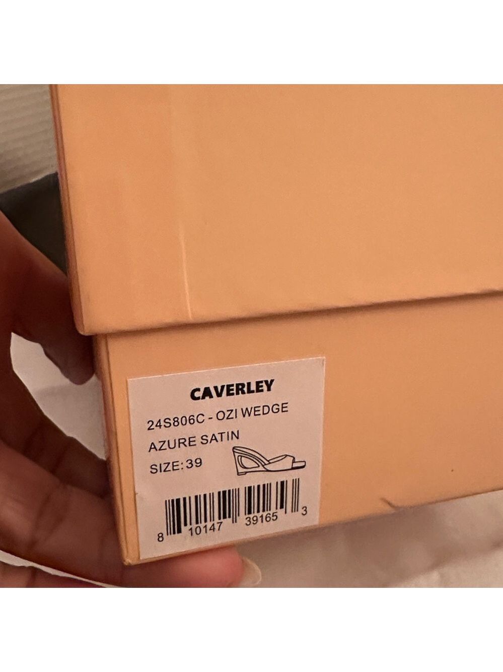 CAVERLEY Ozi Sculpted Wedge Heels - Blue Leather& Satin heeled mules Sz39 NEW - Picture 10 of 10